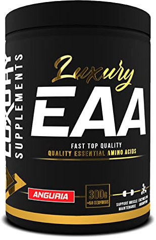 EAA Aminoacidi Essenziali Luxury Supplements ● Aminoacidi Essenziali in Polvere 300 g Gusto Anguria ● Essential Amino Acids per lo Sviluppo Muscolare ● EAA Senza Calorie Carboidrati e Zuccheri