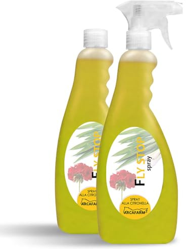 2 Pezzi Repellente Naturale Spray per Cavalli al Geranio Citronella e Olio di Neem 750 ml Fly Stop, repellente per animali contro Mosche e Zanzare, Tripla Azione - 100% Made in Italy