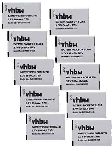 vhbw 10x Akku kompatibel mit Siemens Gigaset SL350, SL350H, SL450, SL400A, SL400, SL400H schnurlos Festnetz Telefon (800 mAh, 3,7 V, Li-Ion)