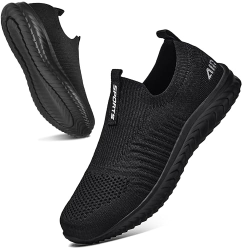 Littleplum Femme Basket Mode Respirantes Slip on pour Sneakers Femmes Sports en Salle Sneakers,Noir,39