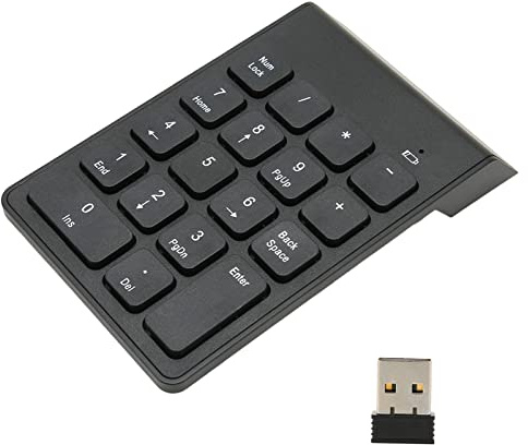 BONKZEBU Pavé Numérique sans Fil 2.4G 18 Touches Mini Clavier Numérique Boutons Légers Transmission de Signal Stable pour Comptable Bancaire