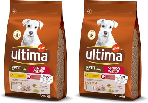 Ultima Croquettes Petit Chien Senior Agevital +8ans - 2,75 kg (Lot de 2)