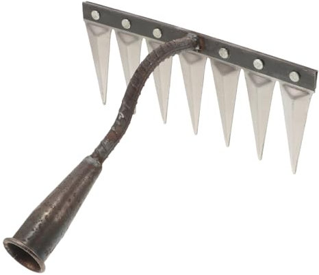 Abaodam Rastrello Diserbante in Ferro Manico Attrezzo Da Giardino Per Prati Rastrello Manuale Piccolo Per Giardinaggio Per Piantare e Dissodare