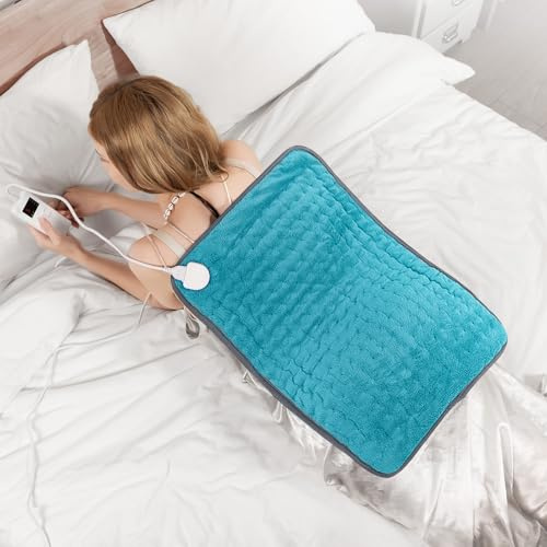 Electric Heating Pad for Seniors, 20x24 Heat Wrap with 6 Temps, Moist Heat Option, Auto Shut-Off & Washable Cover, Great Gift for Mom, Dad, Grandma, Grandpa