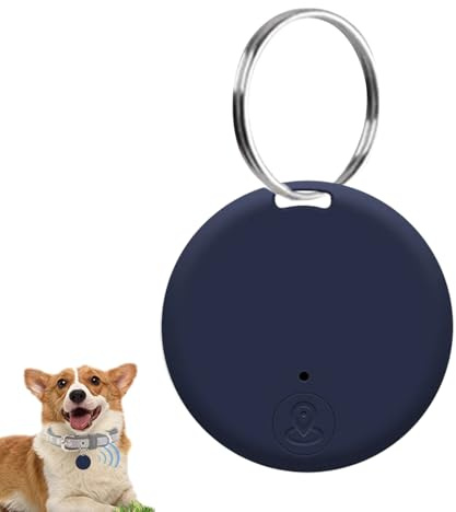 Traceur GPS pour Chien et Chat, Traceur Localisateur D'objets GPS Compatible avec iOS/Android, Traceu-r Miniature Rond pour Valises/Portefeuilles/Clés/Sacs/Bagages, Batterie Remplaçable