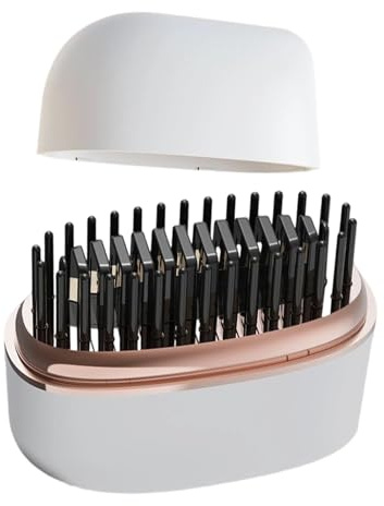 Glambrush Mini Piastra per Capelli | 8.5 * 9 * 3 Cm Mini Piastra Capellis Da Viaggio Con 3 Impostazioni | Spazzola Lisciante in PC Ricaricabile | Riscaldamento in 30 Secondi | Adatta a Tutti