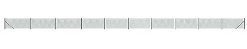 Xhnifbn Set di recinzioni a rete metallica, 1 x 25 m, in acciaio zincato verde, rivestito in PVC, con 11 pali flangia a pavimento, filo di legatura, flessibile, ritagliabile per giardino, giardino