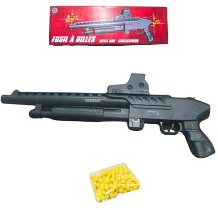 Airsoft Réplique de Fusil à Pompe à Billes 44 cm, 0,25 Joule, Tir Coup par Coup, 18 Billes Incluses
