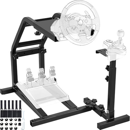 ZHIMAI Supporto per ruota da corsa regolabile in altezza per simulatore di guida compatibile con Logitech G25, G27, G29, G920 Gaming Cockpit
