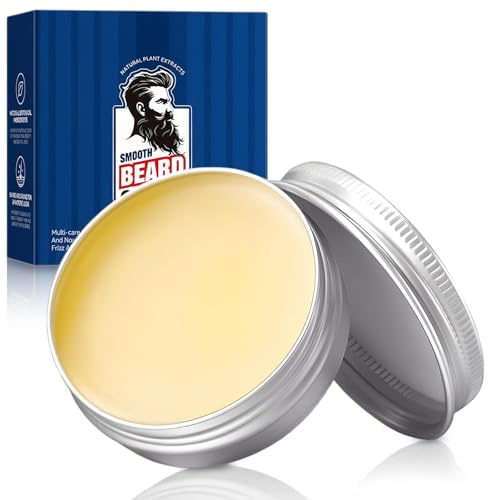 50g Balsamo per Barba Uomo, Cera per baffi per styling e controllo, aiuta a domare, acconciare e curare, Effetto Duraturo, Modella e Definisce Baffi e Barba