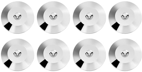 Vistreck Almohadillas de Aislamiento de Altavoz Cobre, 8 Uds., 25mm, para Amplificadores y Tocadiscos, Alfombrilla Universal para Base Choque (Plata)