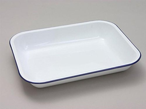 Country Club Classic White Enamel Bake Pan - 37cm, Rectangular, Oven & Freezer Safe, Recommended for Cakes, Christmas & Birthday Occasions