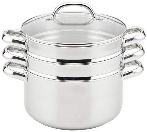 Prestige Stainless Steel Steamer Set with Bonus Basket, 6 Quart, Silver
