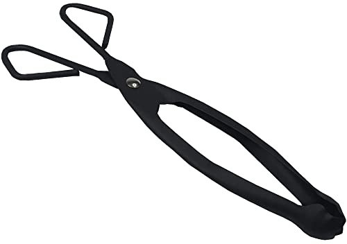 Straight Coal Tongs Metal Fireplace Firepit Wood Coal Scissor Grabber Suitable for Coal Fire or Logs 12 30cm