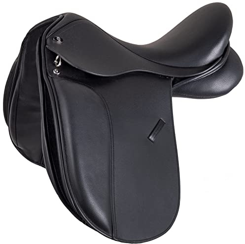 WALDHAUSEN Dressursattel Comfort, Leder, Pony, 15,5''/39 cm, schwarz