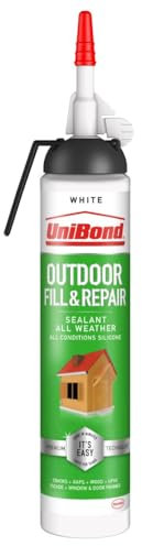 UniBond Outdoor Fill & Repair Multi-Purpose Sealant, Transparent Outdoor Sealant – No Gun Required, Weatherproof and Waterproof Sealant, Joint Filler, White, 1 x 208g Pressure Pack