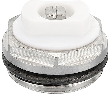 PATIKIL 3/4 BSP Stecker Gewinde Manuelles Heizkörper Entlüftung Steckventil Vernickelt Messing Stecker für Heizkörper Silber Weiß