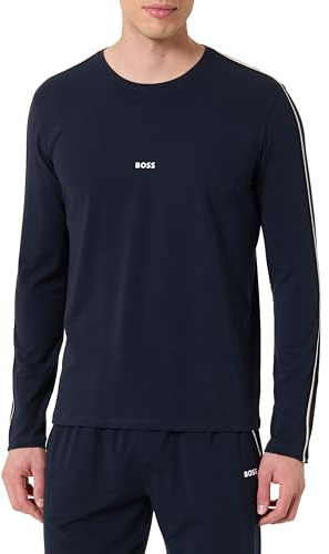 BOSS Men's Long Sleeve Pyjamas, Dark Blue, S