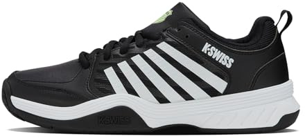 K-Swiss Mens Court Express 2 Tennis Shoe, Black White Soft Neon Green, 10 UK