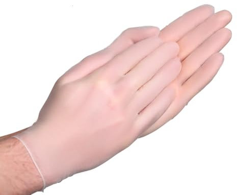 PANKTI Clear Vinyl Gloves - Powder Free & Latex Free - Clear Disposable Gloves for Medical, Cooking, Cleaning, Multi Use (S, 100)