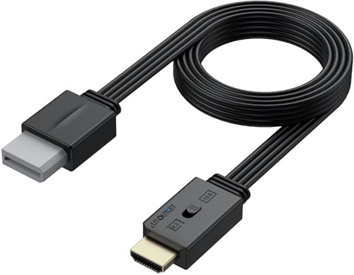 AUTOUTLET Wii to HDMI Converter, 1080P HD Adapter with 4:3/16:9 Aspect Ratio Switch, Plug and Play, Compatible with Nintendo Wii and Wii U for TV/Monitor, 150cm HDMI Cable Included Black