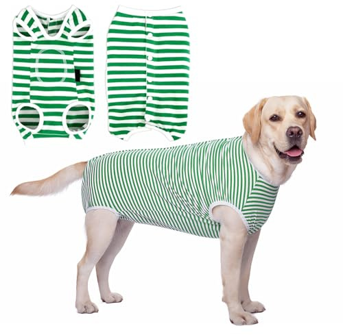Zweiteiliger Hunde-Op-Body, Weiche Genesungskleidung Für Hunde, Hundebody Nach Op(Grün, Größe XL)