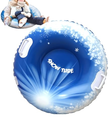 Snow Tubes for Adults | Inflatable Snow Tubes with Handles | Outdoor Games for Outdoors Sledding Skating Winter Outdoor Activities Beach Parks Gardens