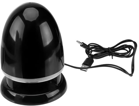 GARIOUANS Mini USB Multimedia Speaker with LED Light, Wired 3.5mm Computer and Laptop Loudspeaker, Bullet Head Design, Black Blue, Dc5v Power for Desktop and Travel Use