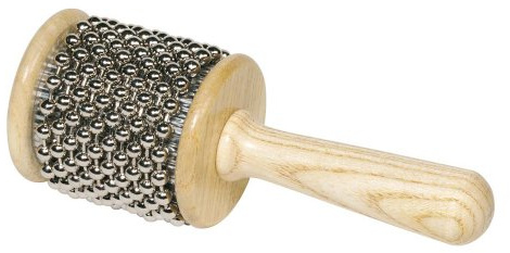 Ameisenkeks Cabasa de madera – Instrumento de ritmo Afuche (16 x 6 cm) – Coctelera de percusión con cadena de cuentas de metal para clases de música, estudio y rendimiento en directo