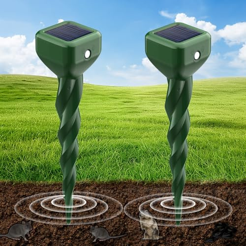 Shiptree Dissuasori per Talpe, 2 Pezzi Dissuasore per Topi, Repellente per Topi, Scaccia Talpe per Scoiattoli di Terra, Serpenti, Visoni-Verde