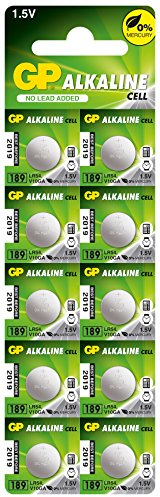 GP Alkaline Knopfzellen LR1130 | Batterien kompatibel mit Bezeichnung AG10, LR54, 189, V10GA | 10 Stück Batterien LR54 1,5V