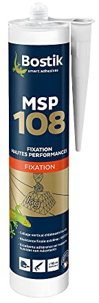 Bostik MSP 108 - Mastic de Fixation Hautes Performances - Formule MS Polymères - Intérieur/Extérieur - Maintien Immédiat - sans Solvant et sans Isocyanate - Couleur : Blanc - 1 Cartouche 290 ml
