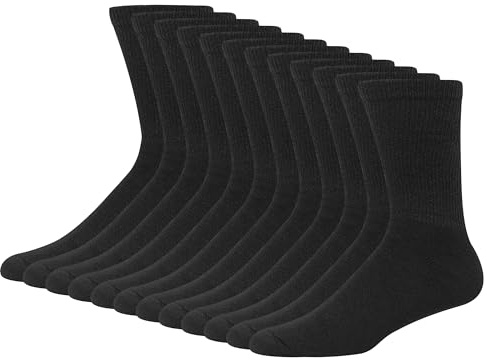 Hanes Men's Double Crew Socks (Pack of 12 Pair), Available in Big & Tall