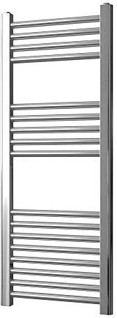 Greened House Chrome Straight Heated Towel Rail 400mm W x 1000mm H Flat Central Heating Towel Radiator
