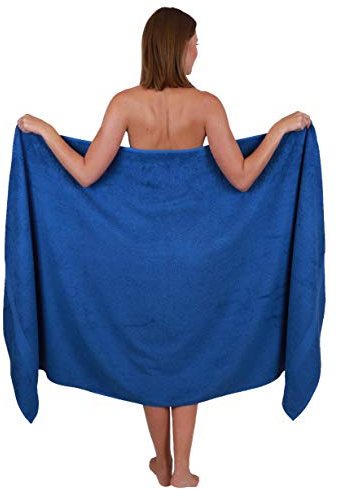 Betz Badetuch XXL 100x200 cm 100% Baumwolle – Weiches Frottee Saunatuch & Strandtuch – Pflegeleicht & saugstark – Palermo Serie – Farbe Blau