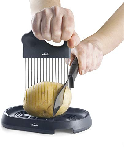 Lacor 68180 Tagliapatate Hasselback, Acciaio Inox 18/10, 18 x 10 cm, Plastica