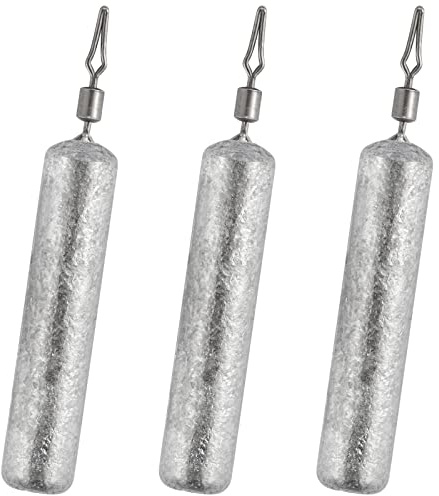 Dr.Fish 50 Pack Fishing Drop Shot Weights Lead Fishing Weights Pencil Skinny Sinkers with Barrel Swivels for Freshwater Bass Fishing 1/2oz