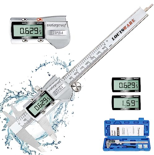 Messschieber Digital IP54 Wasserdichter Hochpräzise Edelstahl Schieblehre 0-150mm/0-6 Schieblehre Messschieber Für Innen Außen und Stufenmessungen LED Display Industrielles Testinstrument
