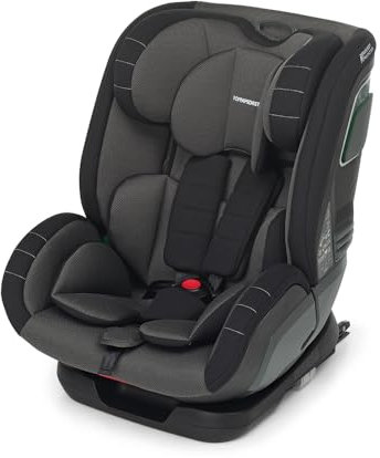 Foppapedretti Seggiolino Auto Run I-Size, per bambini da 76 a 150 cm di altezza, 15mesi-12 anni, conforme ECE R129, Fissaggio Dualfix (Isofix e non), Safe Body Protection, Comfort Kid Pad, Nero
