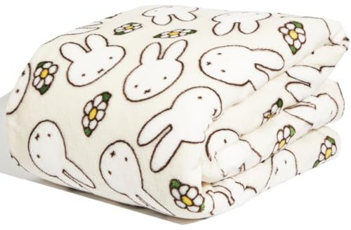 Skinnydip Miffy x Fleece Blanket - Luxuriously Soft and Cozy, Premium Quality, Generously Sized 130x150cm Throw for Bed, Couch, or Sofa - Easy-Care, Stylish Gift, Comfort for Kids, Teens, Adults