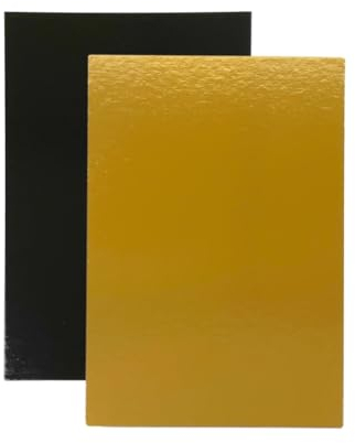 10 Supporti per Torte Rettangolari 30x20 cm Nero e Oro 1 mm di spessore | Sottotorta per Feste Matrimoni, Decorazioni per Torte e Dolci | Base per Torta Perfetta per Torte e Dolci Nero e Dorato