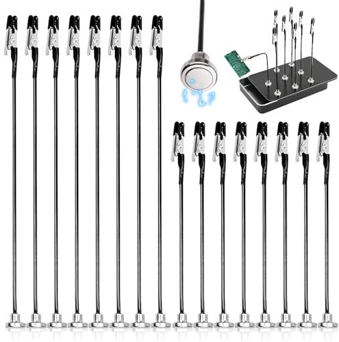 Vegena 16 unidades de soldadura de tercera mano con base magnética, ayuda de soldadura con cuello de cisne flexible, soporte para placa, ayuda de soldadura de tercera mano, pinzas de cocodrilo para