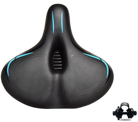 Extra wide comfortable bike seat for men & women,Oversized bicycle saddle,Compatible for E-bikes, Cruiser bikes,Peloton Bikes