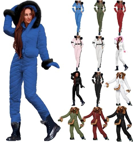 Deals Of The Day Sale Snowsuit Women's One-Piece Ski Suit Snowboard Ski Suit One Piece Ski Suits For Girls Ski Overall Winter Warm Snow Suit Skiing Sets Sports Pants Down Jacket Long Jumpsuits