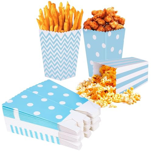 Scatole di Popcorn 36PCS Contenitori di Popcorn Contenitori di Caramelle per Spuntini del Partito Dolci e Regali Blu