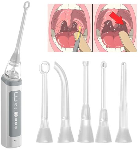 HFDJRWK Removedor de Piedras de Amígdalas, Limpiador de Piedras de Amígdalas de Succión de 3 Niveles, Herramienta de Succión Instantánea, Limpieza Bucal, Cuidado Bucal, Fácil de Usar(009)