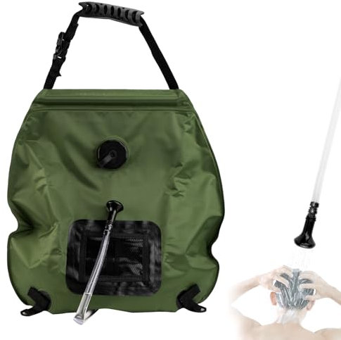 BOXOB Camping Shower Bag, 5 Gal/20L Solar Shower Bag with Hose & Mesh Bag Solar Heating Outdoor Portable Shower Bags for Traveling Hiking Beach Swimming Supplies