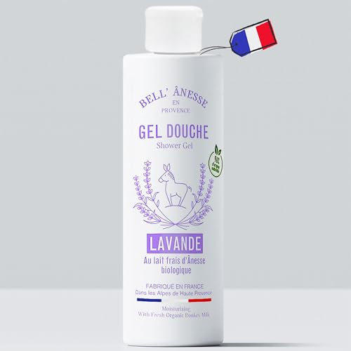 Gel Douche Lavande au Lait d'Ânesse BIO 250 ml. Fabrication Française. Tous types de peau