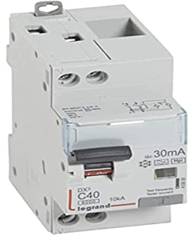 Legrand 410859 Disjoncteur différentiel monobloc DX³6000 10kA arrivée haute et départ bas à vis, U+N 230V, 40A typeF, 30mA