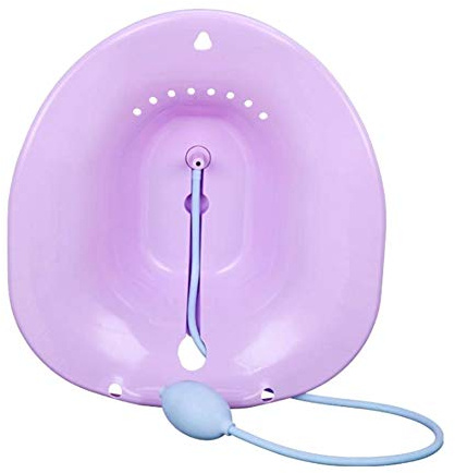 NANANA Bain de Siège Hanche Baignoire, Bol de Bidet avec Porte-Savon pour Femmes Maternité Patient D'hémorroïde, 38.5 X 36.5 X 11 Cm,Purple